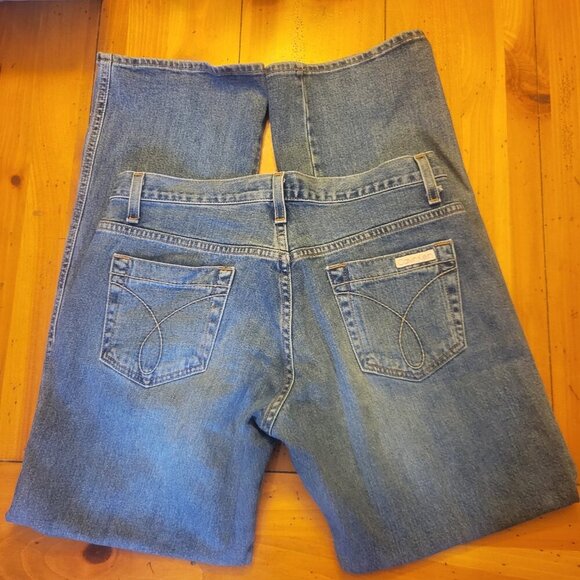 Y2K Calvin Klein Straight Leg Mid-Rise Jeans, Medium Wash - Size 8 - Picture 4 of 7